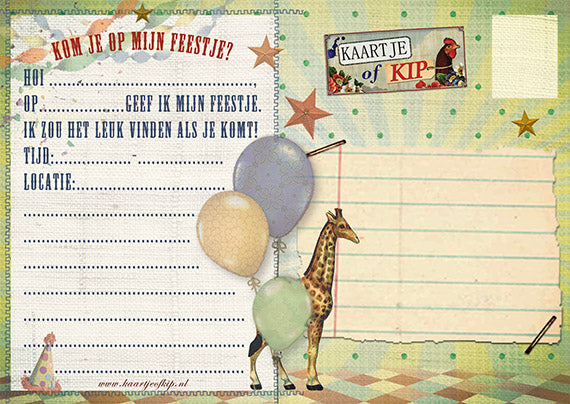 Postcard Invitation 'Circus Dog'