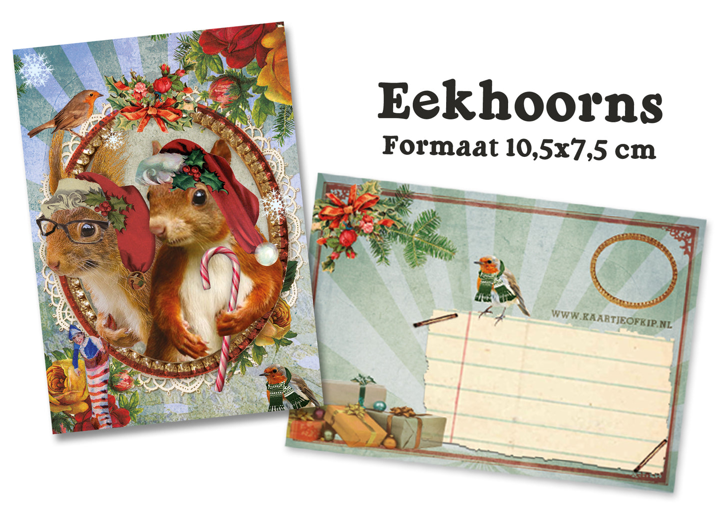 Klein A7 Kerstkaartje 'Eekhoorns'