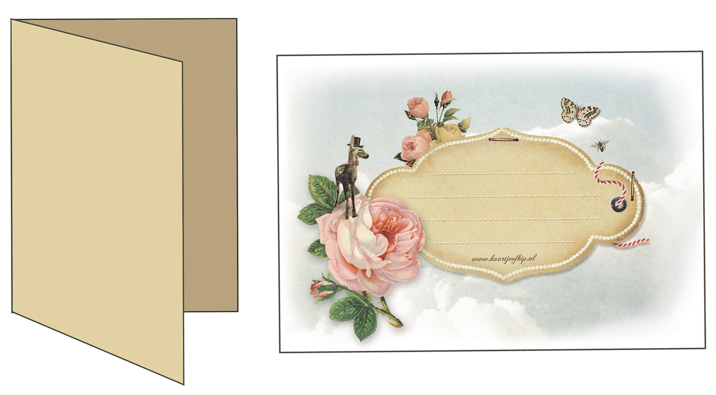 Luxe Kerstkaart 'Romantische Hertjes'