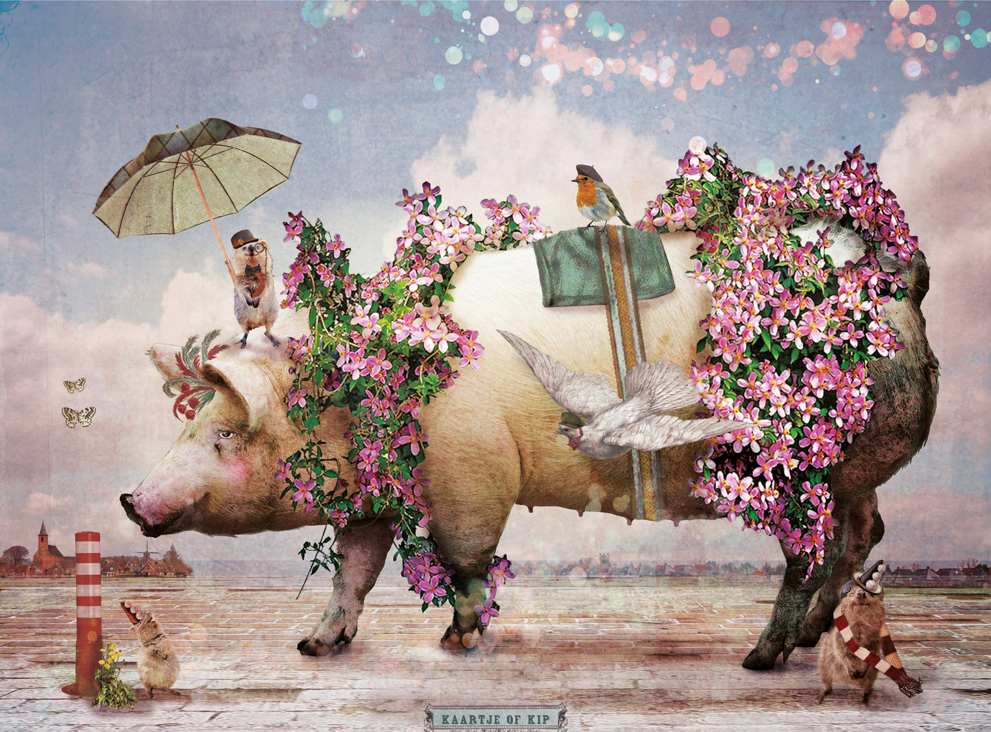 Flower Pig Poster