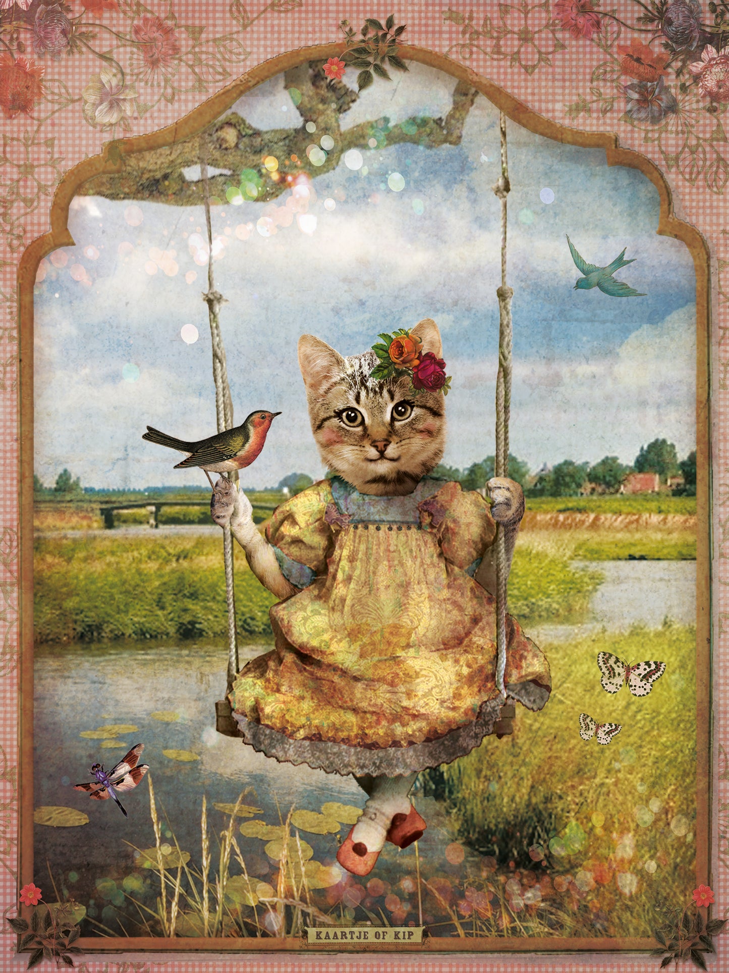 Poster Swinging cat 'in the Polder'