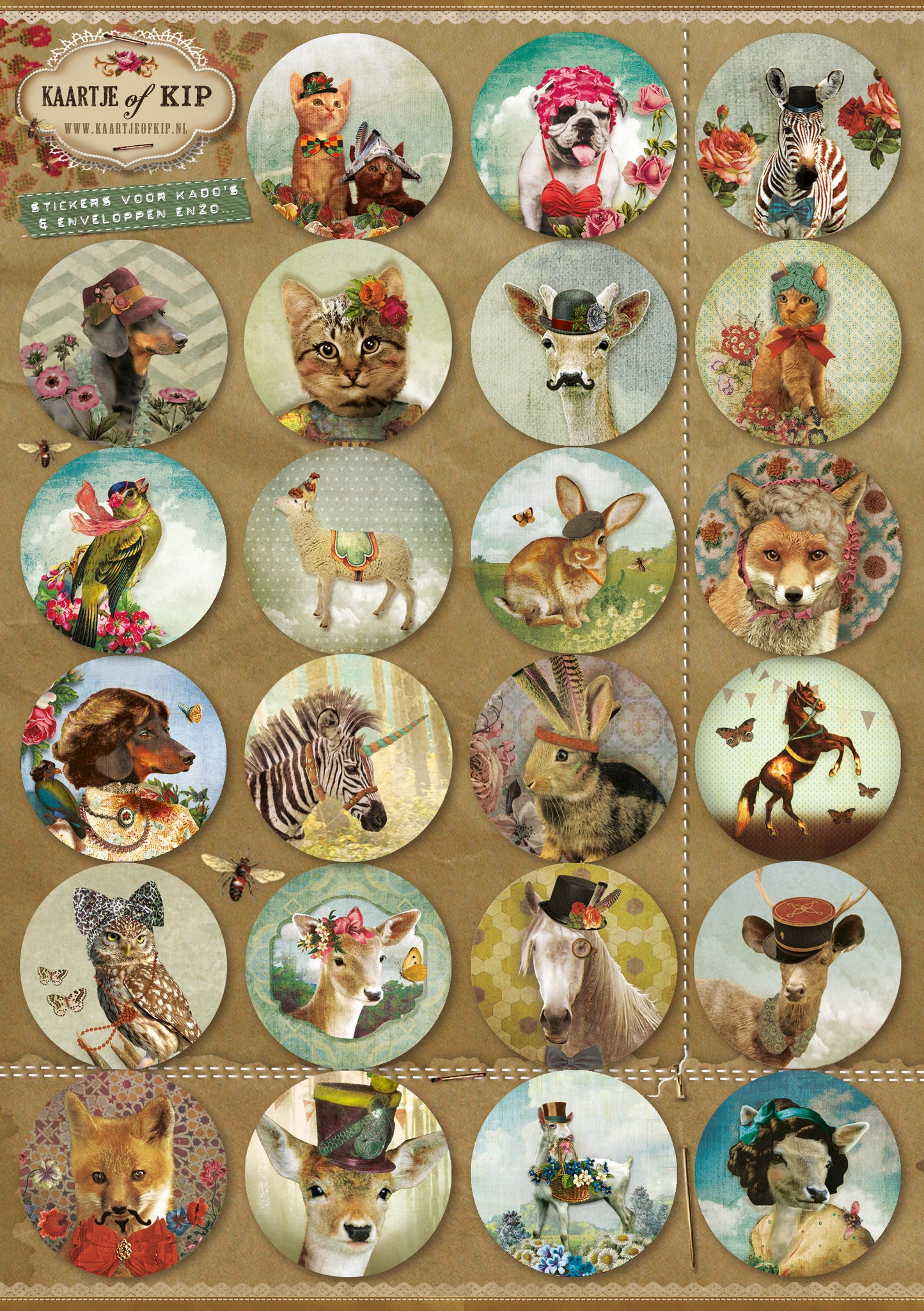 Sticker sheet A5 'Animal Seals'