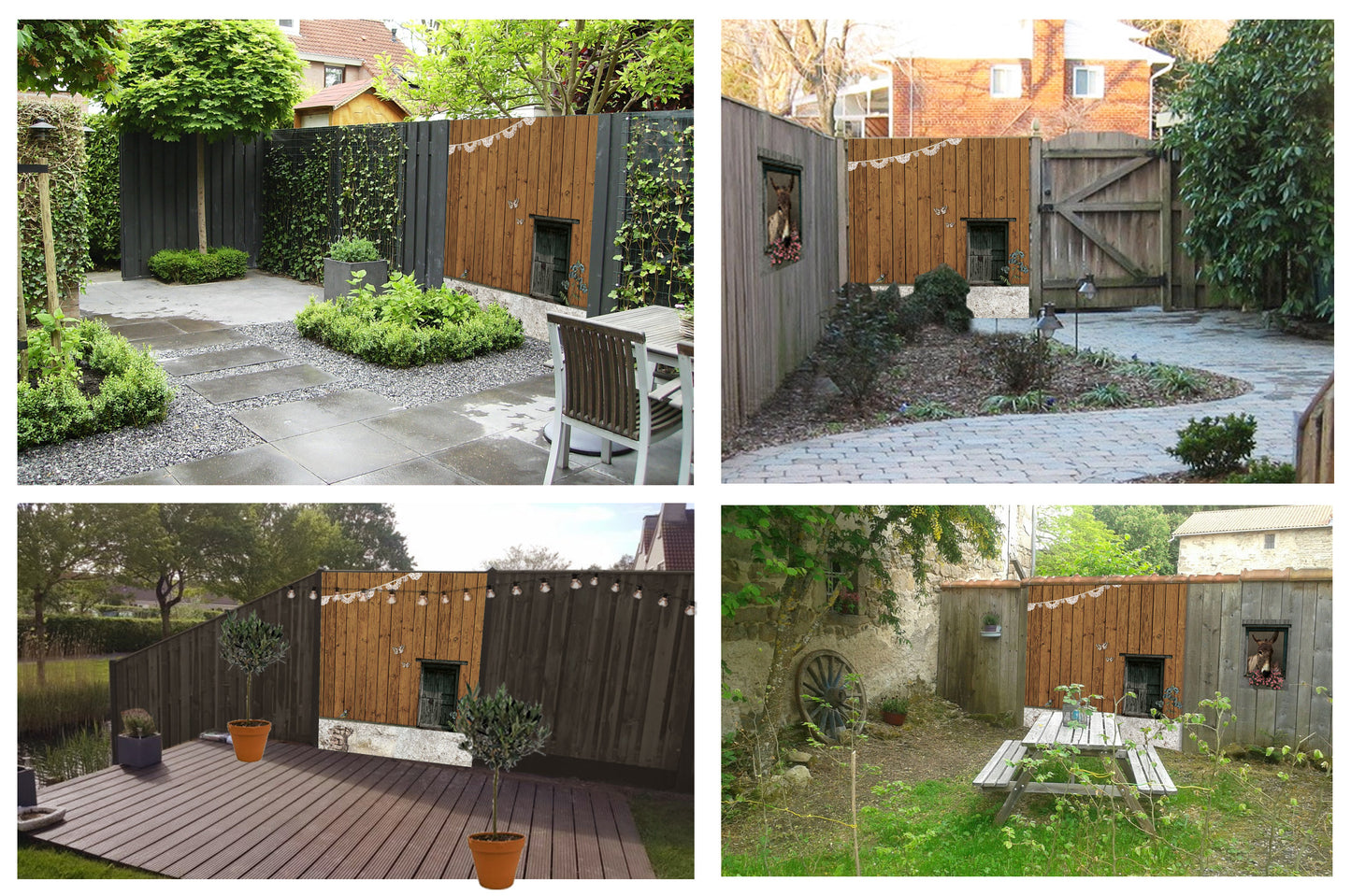 Fence tarpaulin Wooden Fence 'Brown'