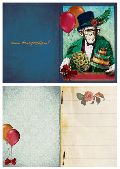 Kadokaartje Felicitatie Aap