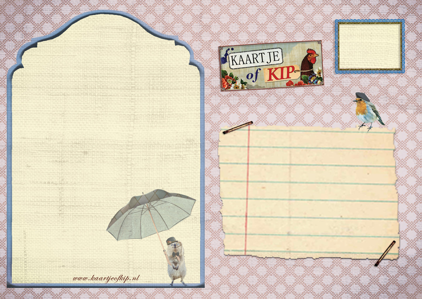 Ansichtkaart Bloemen Varken