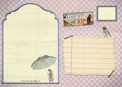 Ansichtkaart Bloemen Varken