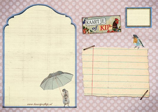 Ansichtkaart Bloemen Varken