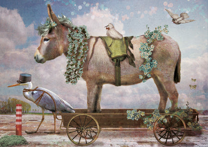 Ansichtkaart Ezel Wagen