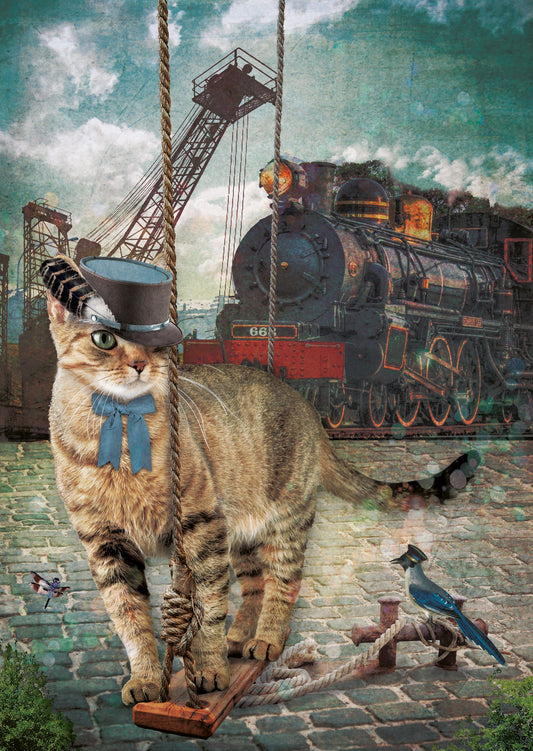 Ansichtkaart Treinkater