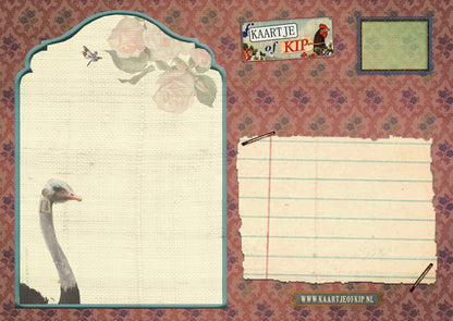 Ansichtkaart Vogelfamilie