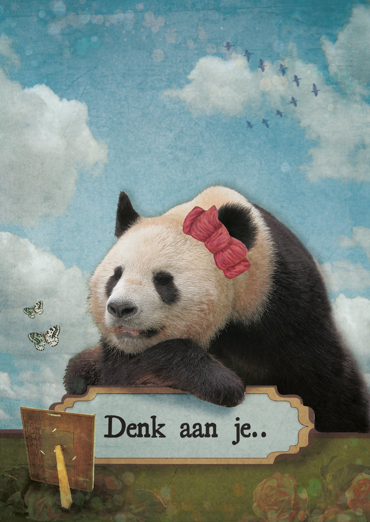 Ansichtkaart Denk aan je..