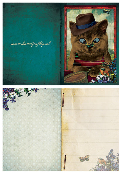 Kadokaartje Vlinder Poes