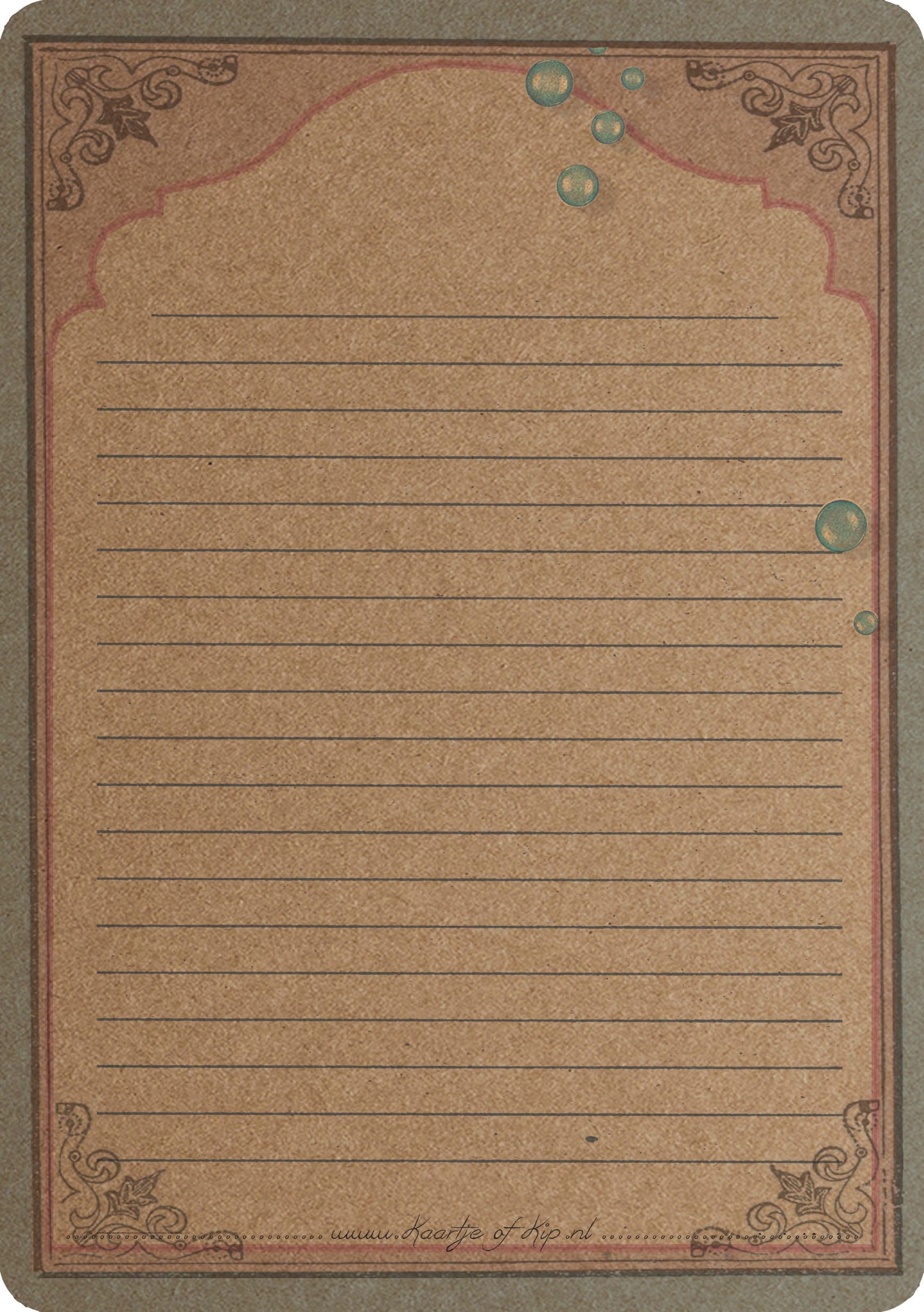 A5 Kraft Prent 'Badderkikker'