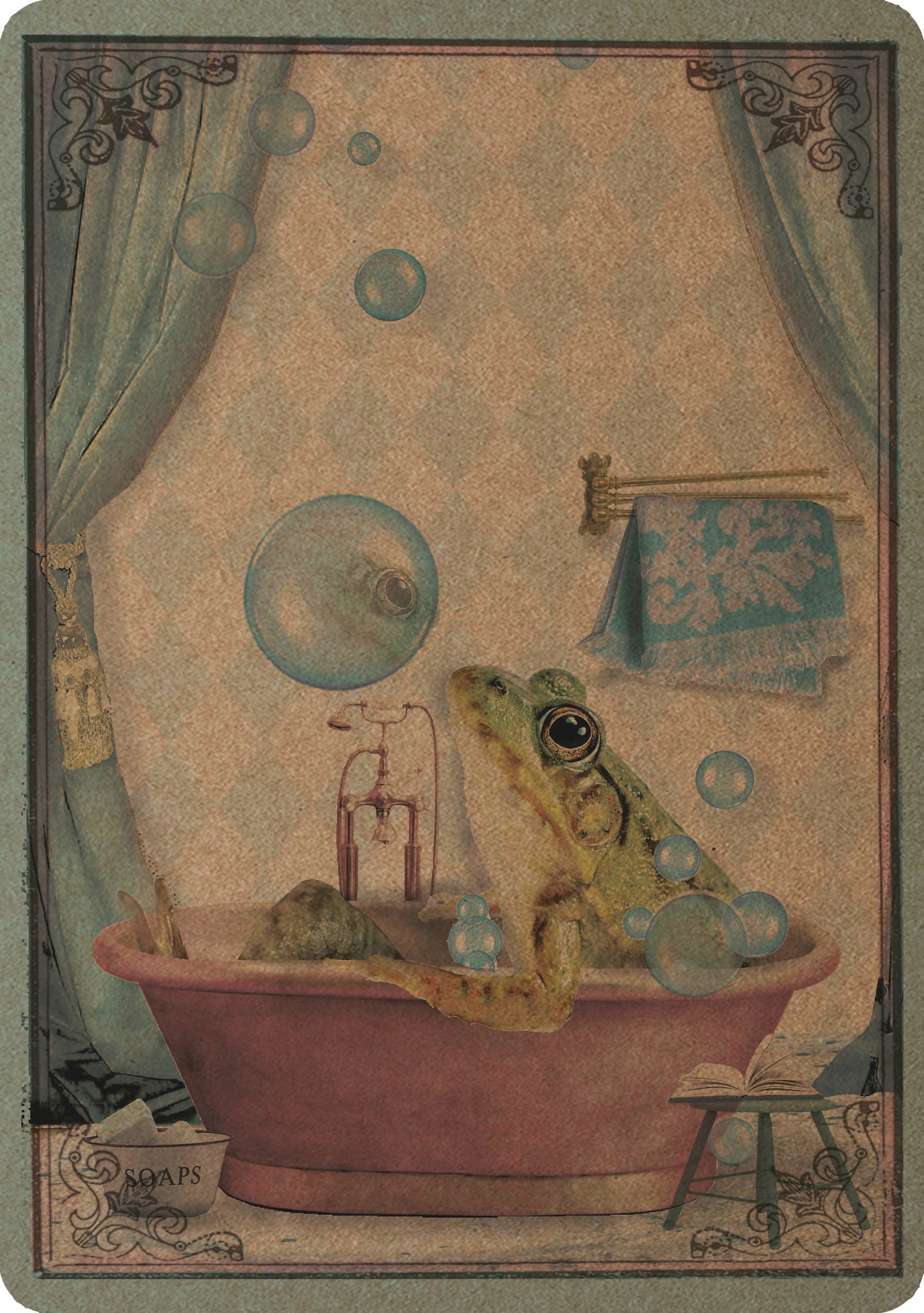 A5 Kraft Prent 'Badderkikker'