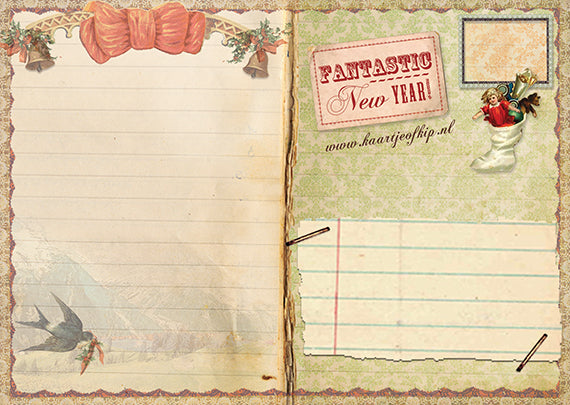 Nieuwjaars Postkaart 'Alpenhert'