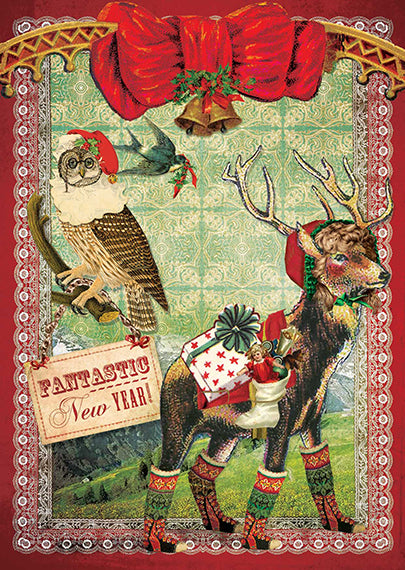 Nieuwjaars Postkaart 'Alpenhert'