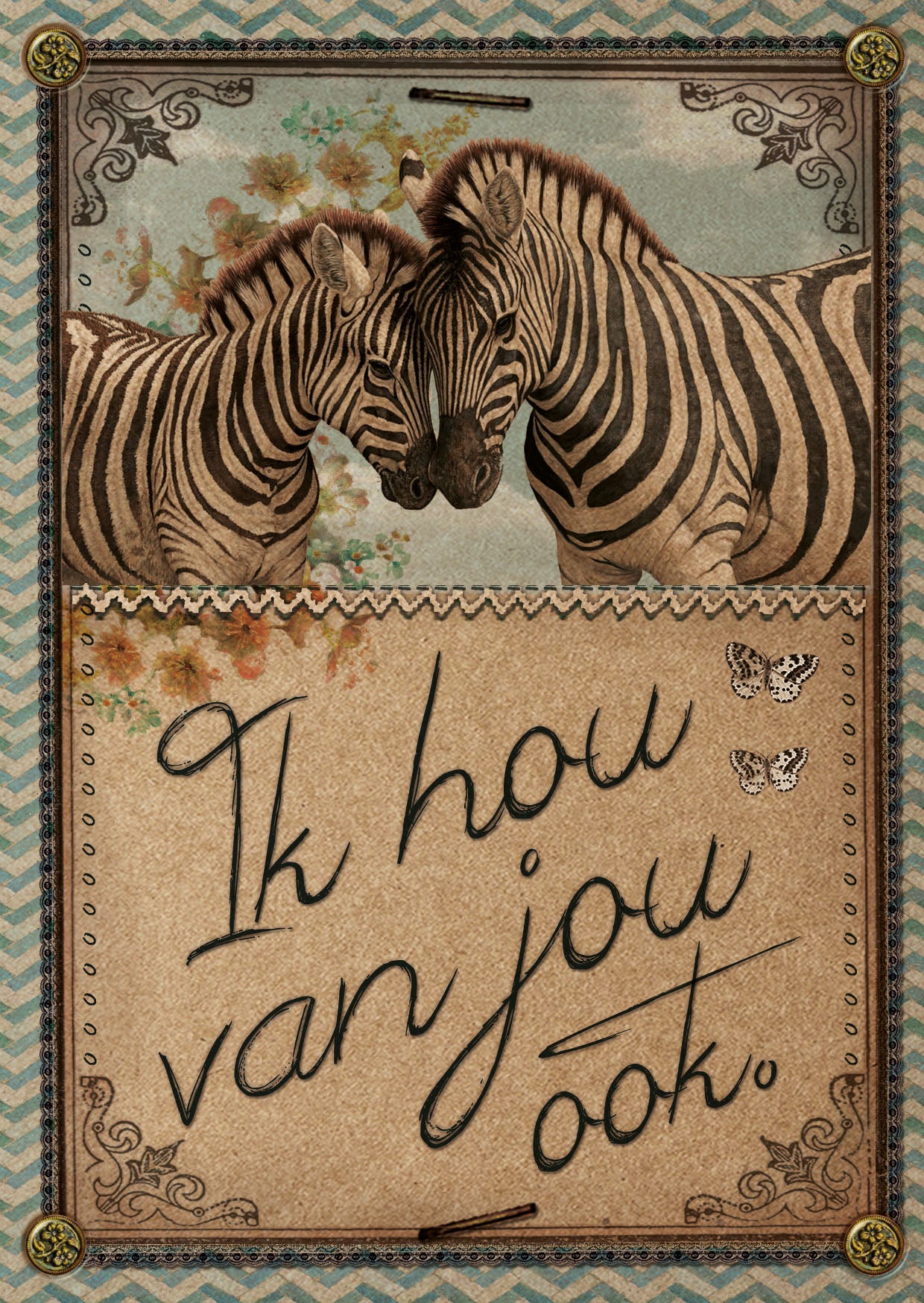 Ansichtkaart Ik hou van jou ook..