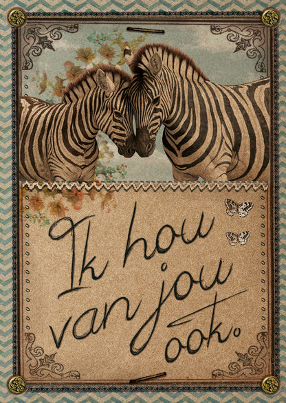 Ansichtkaart Ik hou van jou ook..