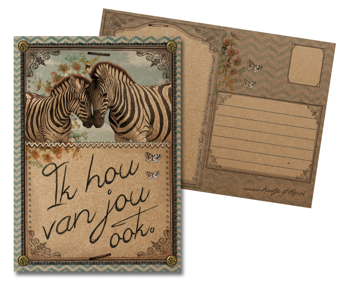 Ansichtkaart Ik hou van jou ook..