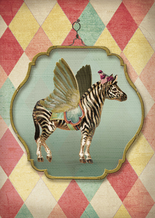Ansichtkaart Circus Zebra