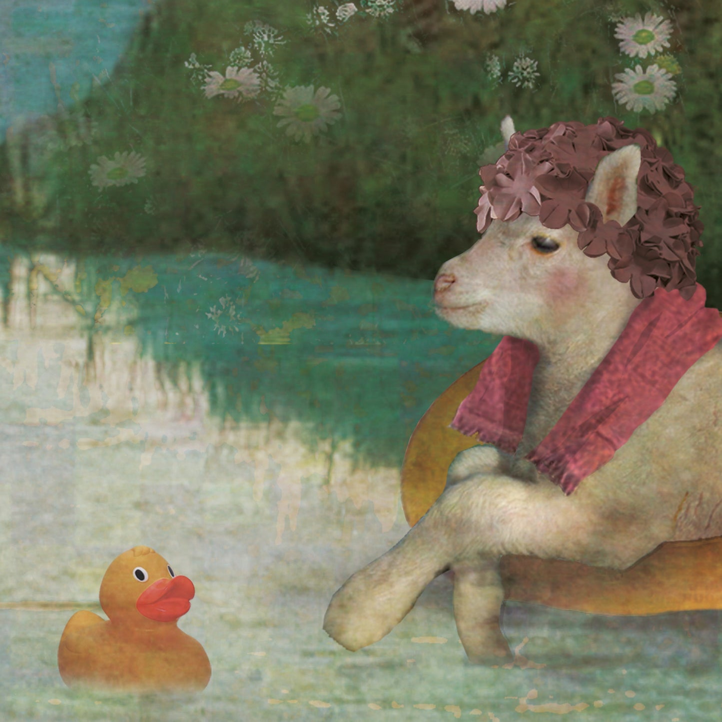 Behang Schapen 'Roze' <380 cm breed>