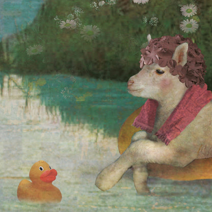 Behang Schapen 'Roze' <380 cm breed>