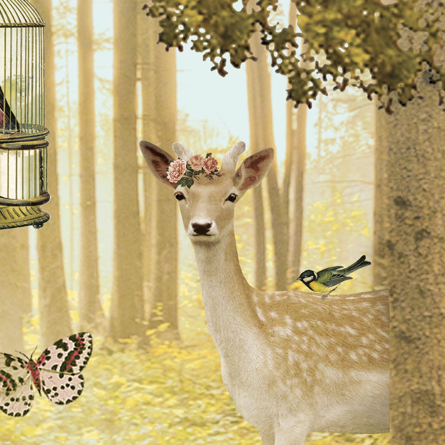 Behang Dierenbos 'Roze'