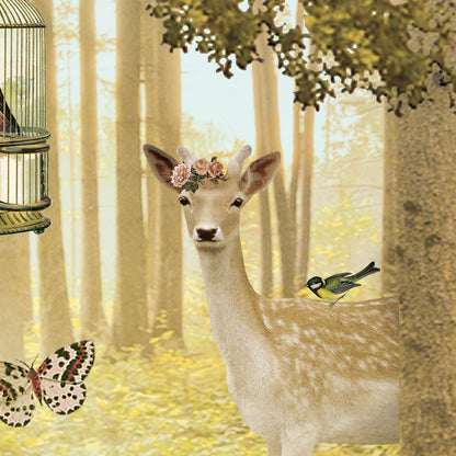 Behang Dierenbos 'Roze'