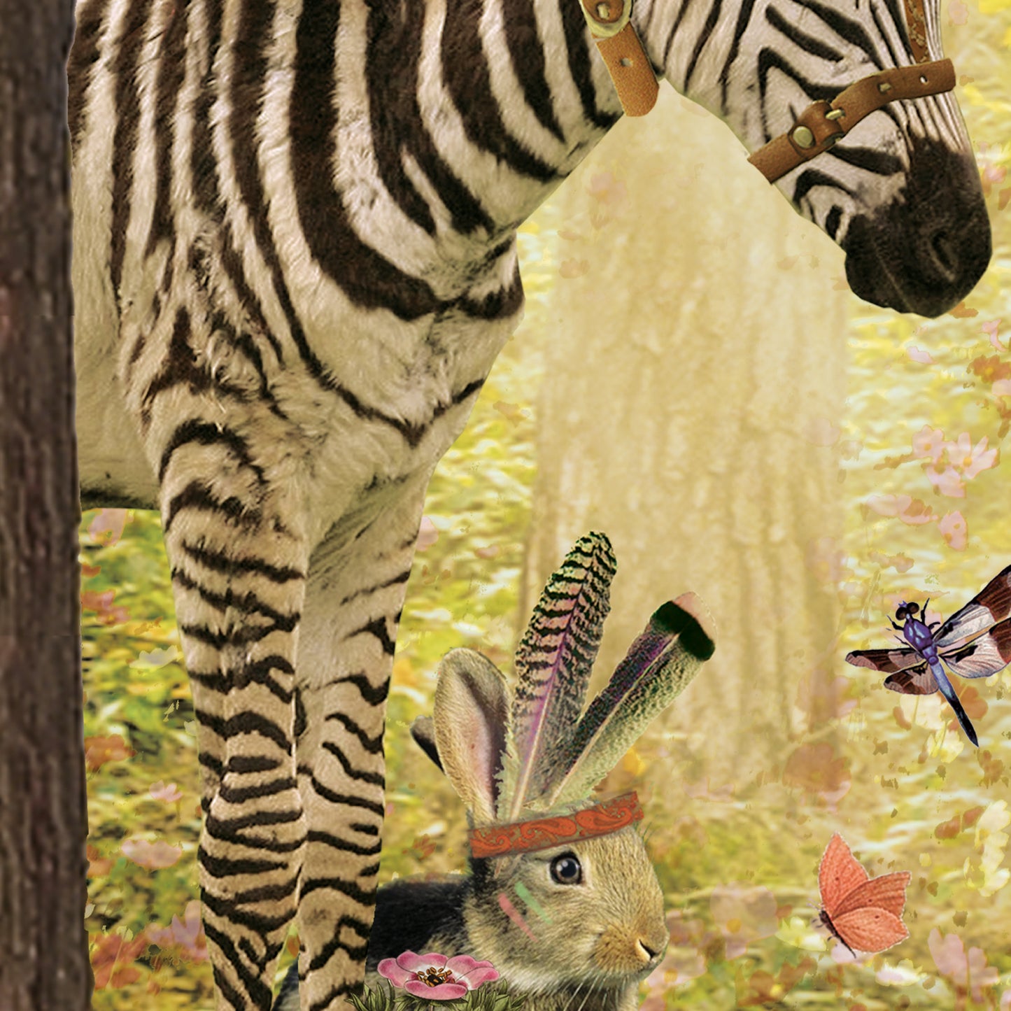 Behang Dierenbos 'Roze'