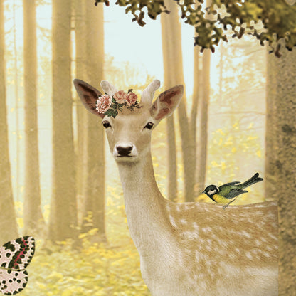 Behang Zebra & Hert 'Roze' <285 cm breed>