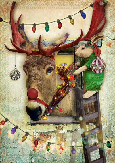 Kerst Postkaart 'Ezel'