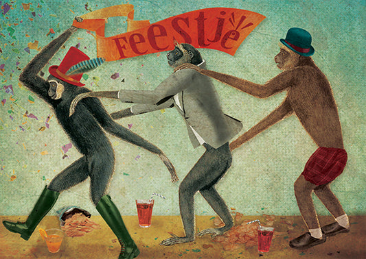 Ansichtkaart Feestje!