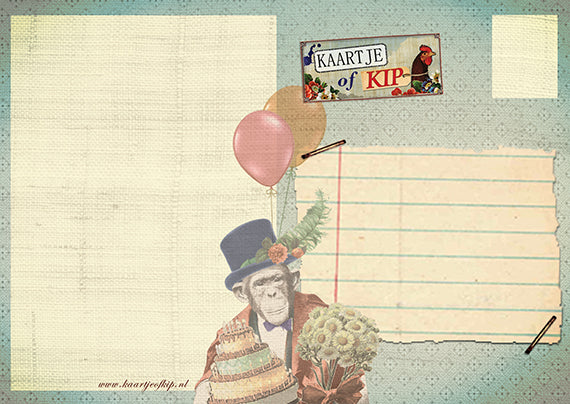 Ansichtkaart Felicitatie Aap