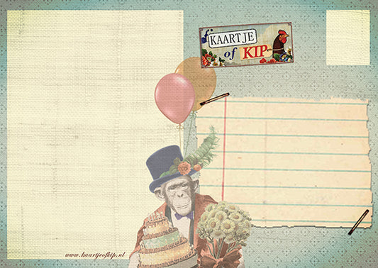 Ansichtkaart Felicitatie Aap