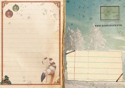 Kerst Postkaart 'Flamingo's'