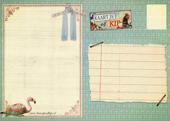 Ansichtkaart Flamingovrouwtje