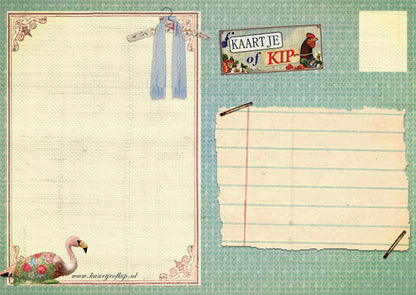 Ansichtkaart Flamingovrouwtje