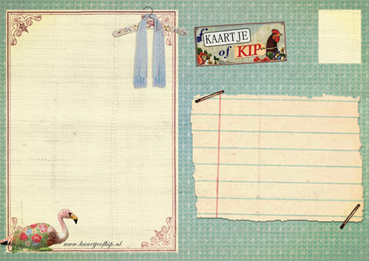 Ansichtkaart Flamingovrouwtje