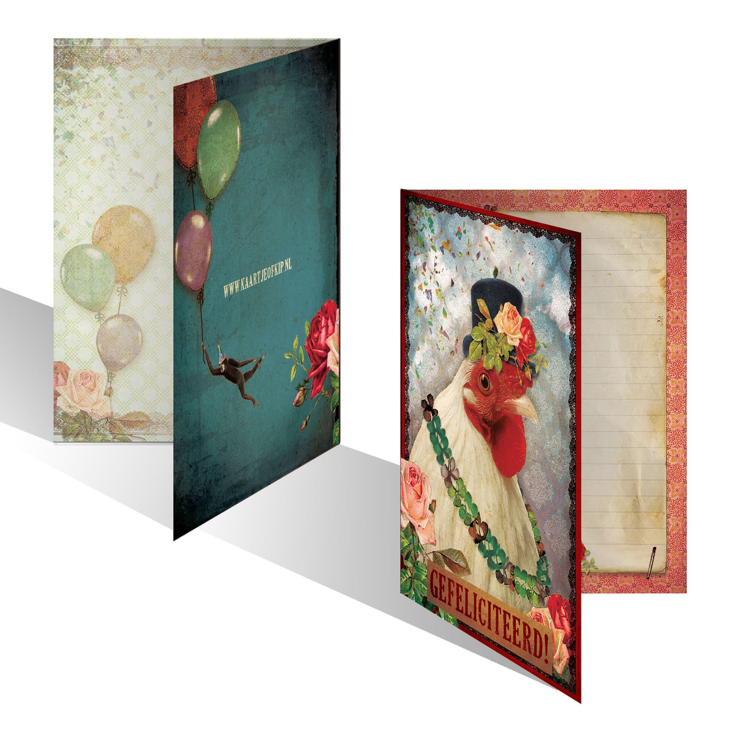 Luxe wenskaart Felicitatie Kip