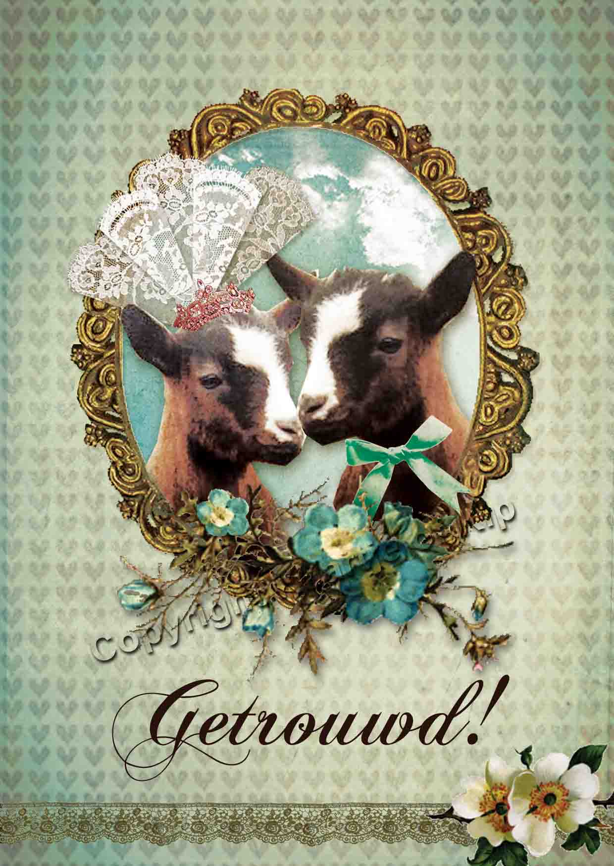 Luxe wenskaart Getrouwd!