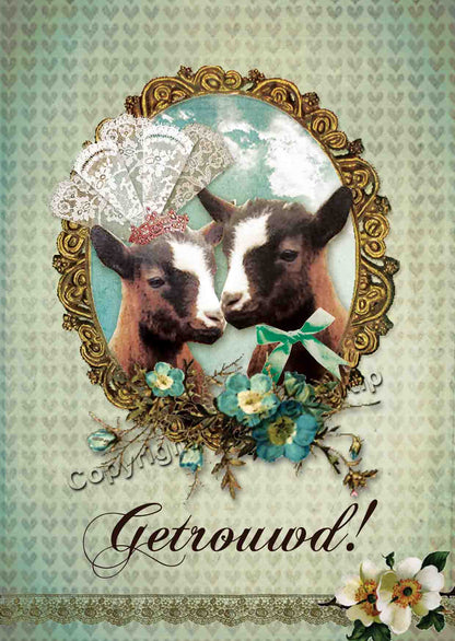 Luxe wenskaart Getrouwd!