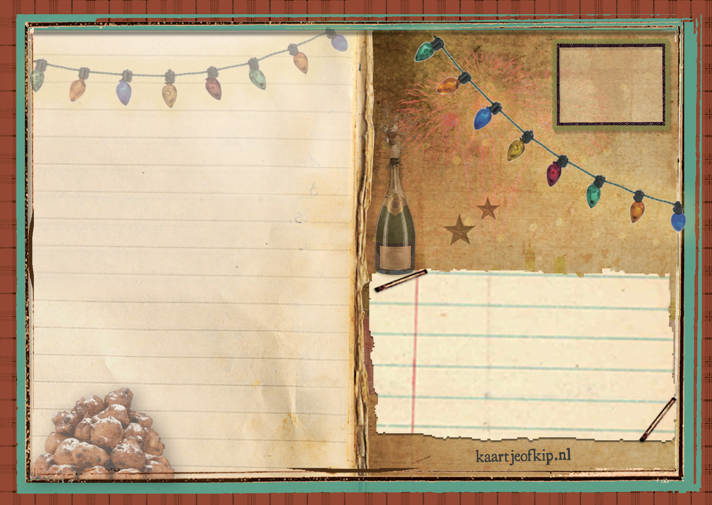 Nieuwjaars Postkaart 'Kippen'