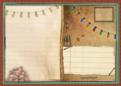 Nieuwjaars Postkaart 'Kippen'