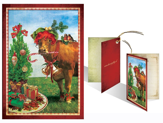Kerst Kadokaartje 'Kerst Koe'