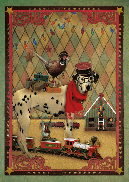 Kerst Postkaart 'Kersttrein'