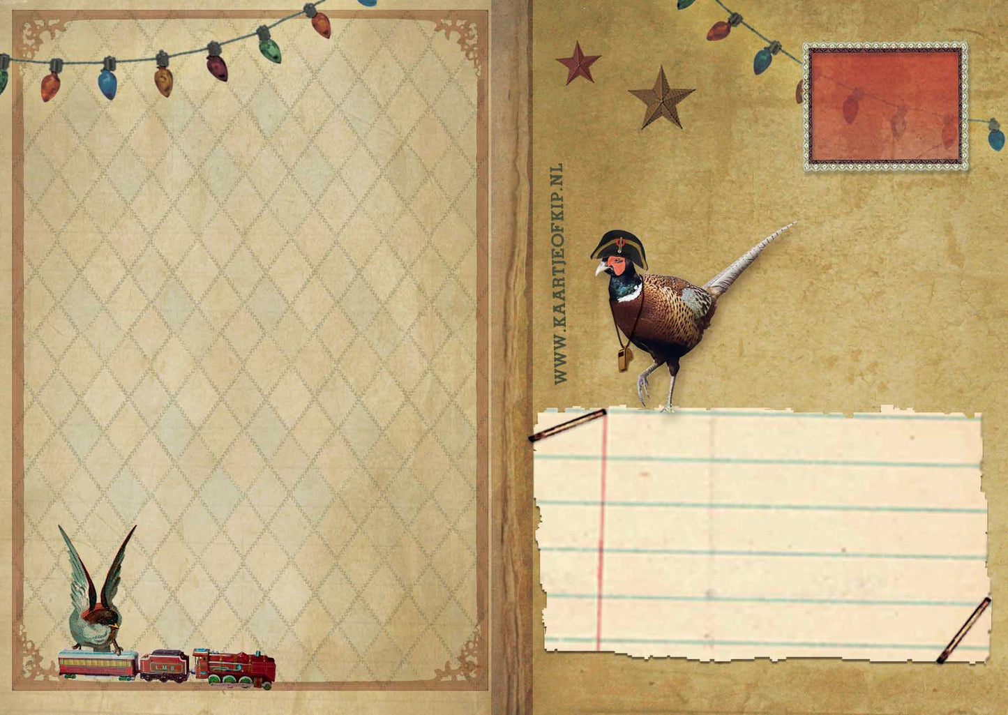 Kerst Postkaart 'Kersttrein'