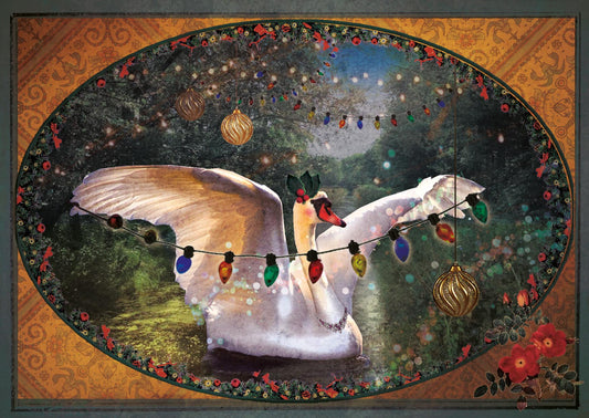 Kerst Postkaart 'Kerstzwaan'