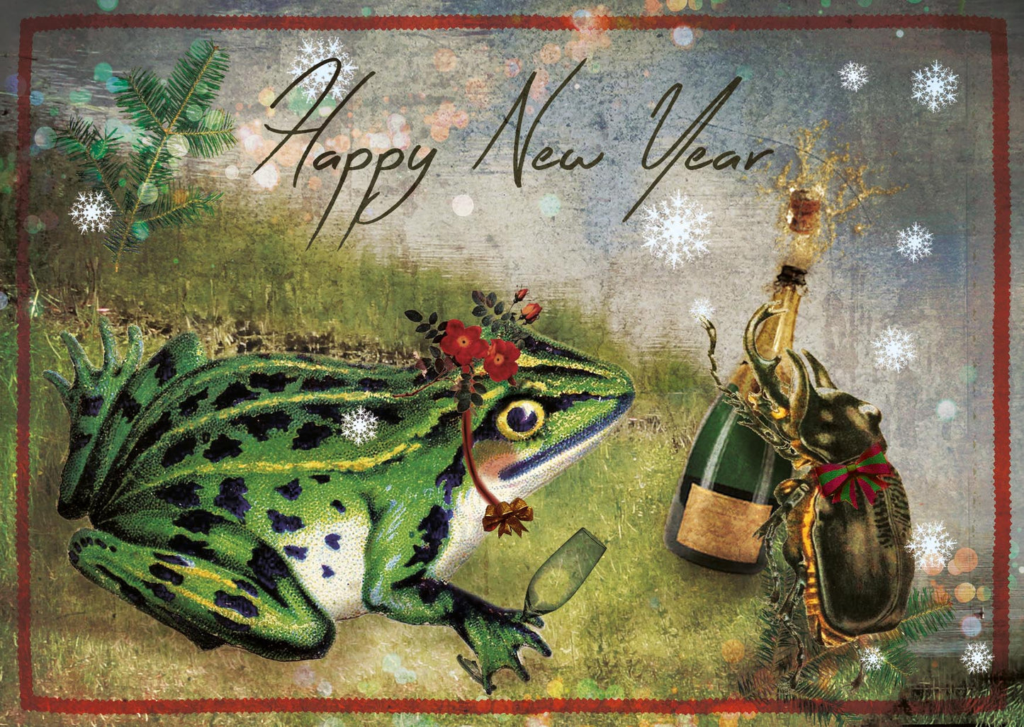 Nieuwjaars Postkaart 'Kikker'