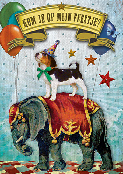 Ansichtkaart Uitnodiging 'Circus Hondje'