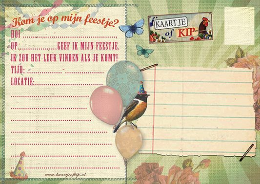 Ansichtkaart Uitnodiging 'Ballerina'